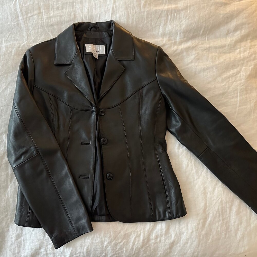 Maxima x Wilson’s Leather Black Leather Jacket - Size M